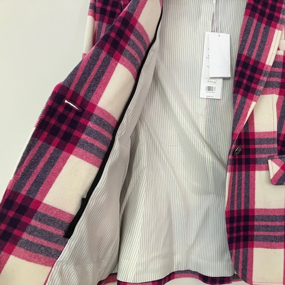 Veronica Beard Fuscia and Cream Plaid Blazer NWT - Picture 4 of 9